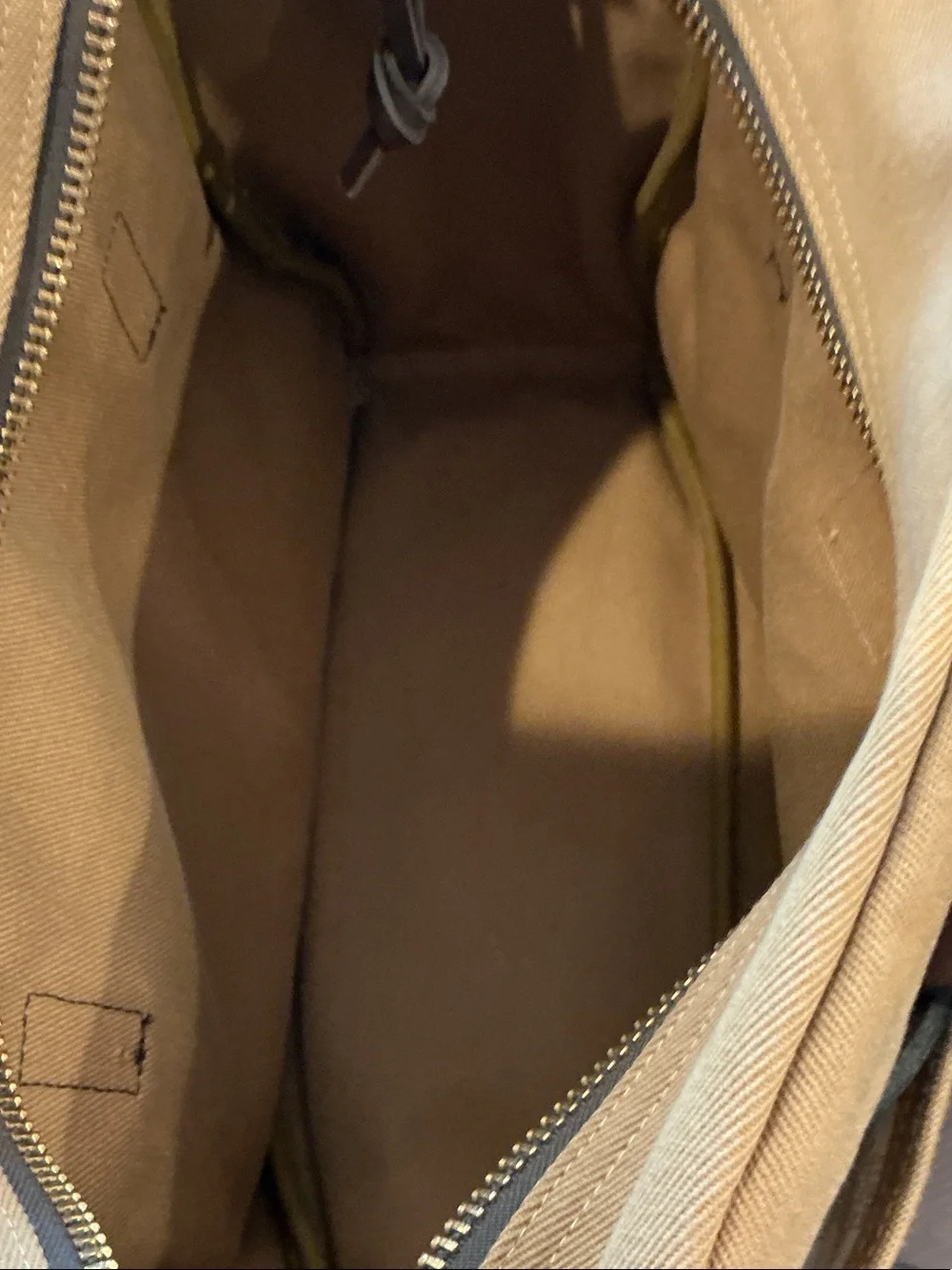 Filson Tan Canvas Laptop Briefcase with Brown Leather Straps